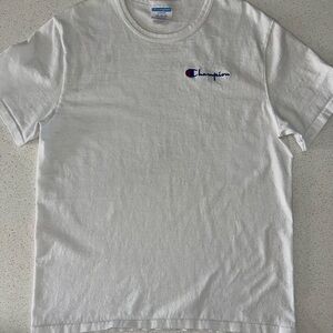 Champion White T-Shirt Embroidered Logo